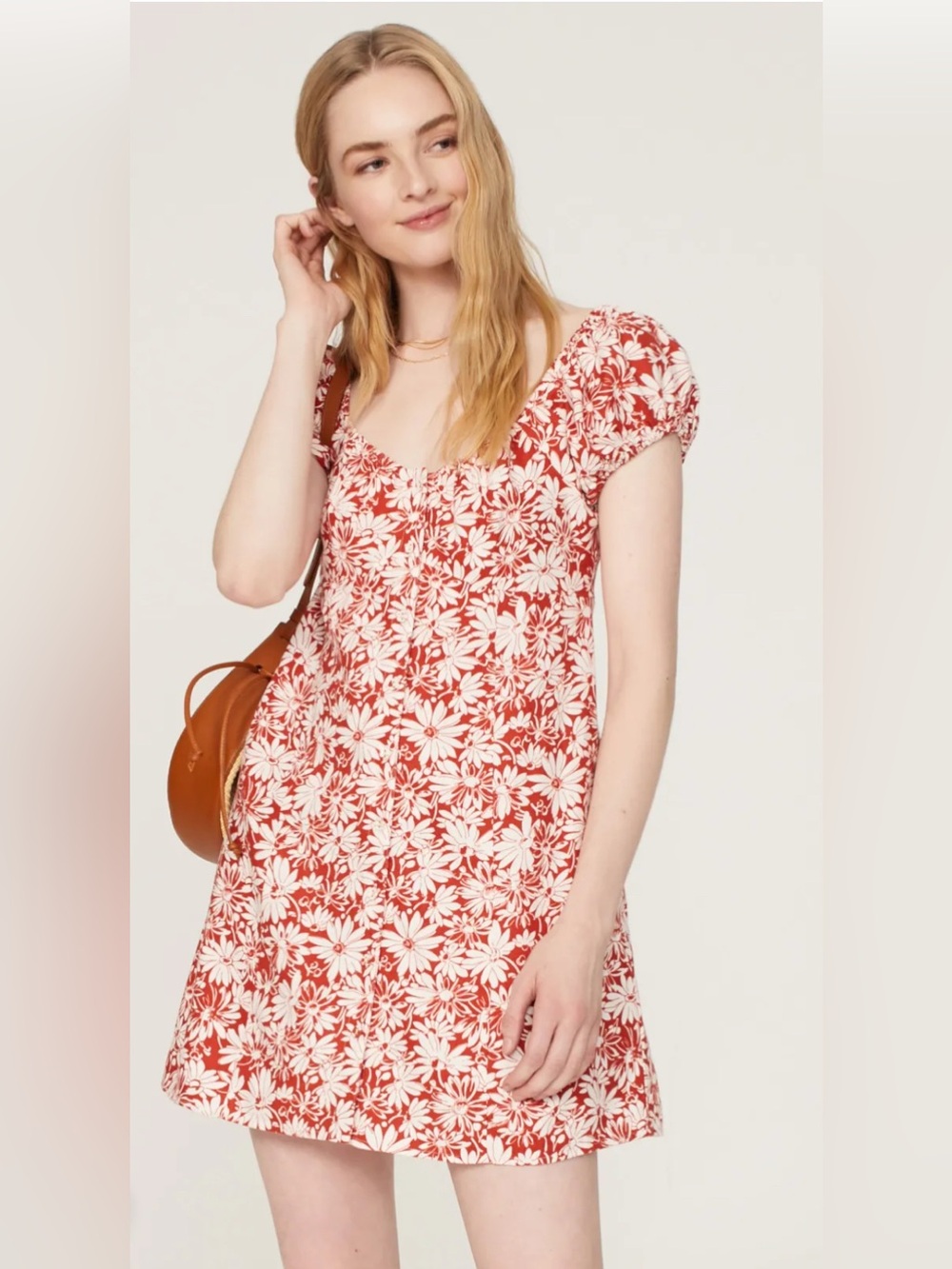 Madewell Margie Mini Dress in Abstract Flora Linen Blend Size 14